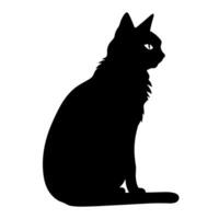 un silueta de un negro gato, de miedo gato vector aislado en un blanco antecedentes