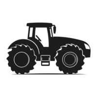 A tractor Vector black clipart isolated on a white background, A farm Tractor Silhouette