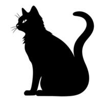 un silueta de un negro gato, de miedo gato vector aislado en un blanco antecedentes