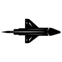 A Spaceship vector isolated on a white background, A spacecraft Rocket black Silhouette