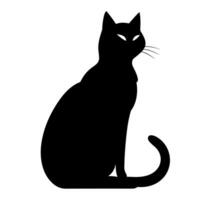 un silueta de un negro gato, de miedo gato vector aislado en un blanco antecedentes