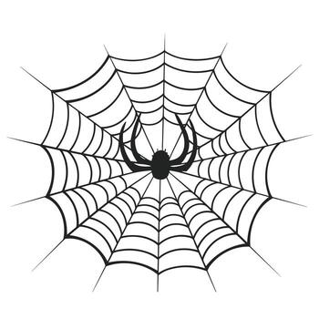 un telaraña vector aislado en un blanco fondo, un araña web silueta