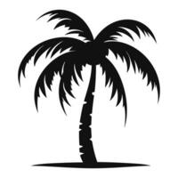 A Palm tree vector silhouette isolated on a white background, Tropical palm tree black clipart