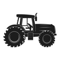 A tractor Vector black clipart isolated on a white background, A farm Tractor Silhouette