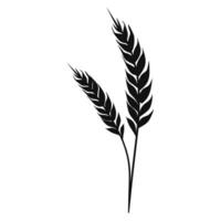 Wheat ears Vector isolated on a wHite background, A Wheat grain silhouette