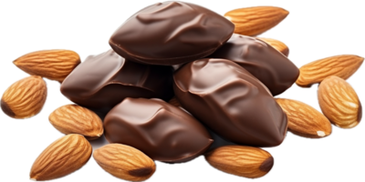 AI generated almonds nuts chocolate png