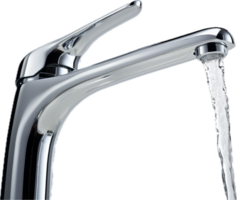 AI generated faucet with water drop close up png