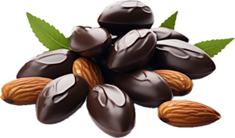 AI generated almonds nuts chocolate png