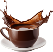 AI generated splash of brown chocolate or hot coffee png