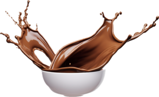 AI generated splash of brown chocolate or hot coffee png