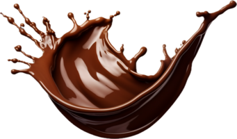 AI generated splash of brown chocolate or hot coffee png