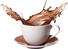 AI generated splash of brown chocolate or hot coffee png