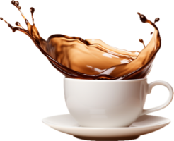 AI generated splash of brown chocolate or hot coffee png