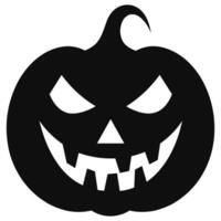 A Scary Pumpkin Vector silhouette isolated on a white background