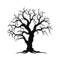 Scary Dead Tree black Silhouette isolated on a white background vector