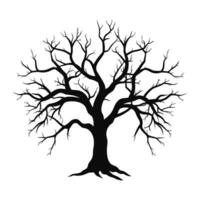 Scary Dead Tree black Silhouette isolated on a white background vector