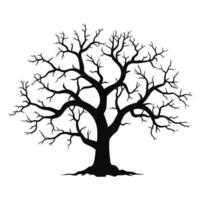 Scary Dead Tree black Silhouette isolated on a white background vector