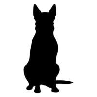 A Scary Dog Vector Silhouette isolated on a white background