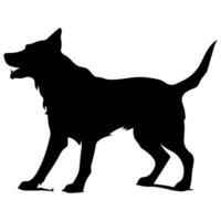 A Scary Dog Vector Silhouette isolated on a white background