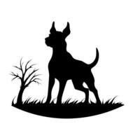 A Scary Dog Vector Silhouette isolated on a white background