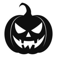 A Scary Pumpkin Vector silhouette isolated on a white background