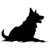 A Scary Dog Vector Silhouette isolated on a white background