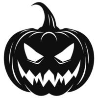 A Scary Pumpkin Vector silhouette isolated on a white background