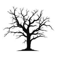 Scary Dead Tree black Silhouette isolated on a white background vector