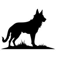 A Scary Dog Vector Silhouette isolated on a white background