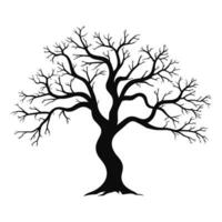 Scary Dead Tree black Silhouette isolated on a white background vector