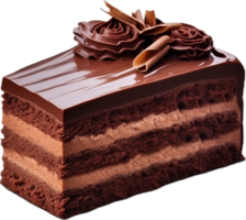 AI generated chocolate cake slice png