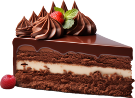 AI generated chocolate cake slice png