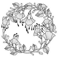 Ivy circle hand drawn for adult coloring book vector