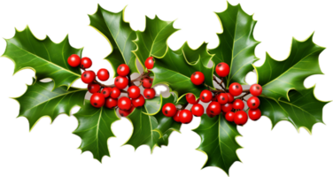 AI generated christmas holly png