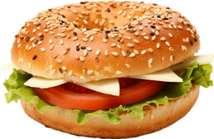 ai gegenereerd vers bagel belegd broodje PNG