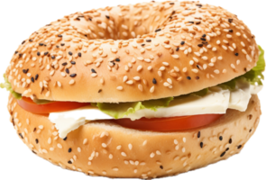 AI generated fresh bagel sandwich png