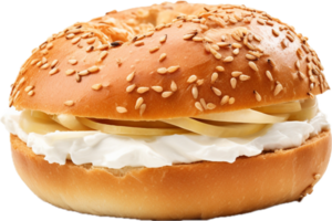 ai genererad färsk bagel smörgås png