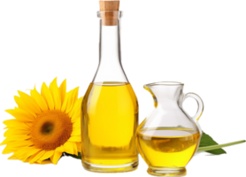 AI generated sunflower oil in glass png