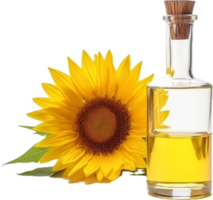 AI generated sunflower oil in glass png