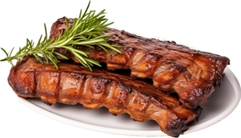 ai generado A la parrilla Cerdo costillas png