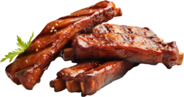 AI generated Grilled pork ribs png