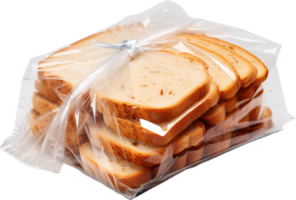 AI generated sliced bread in plastic bag png