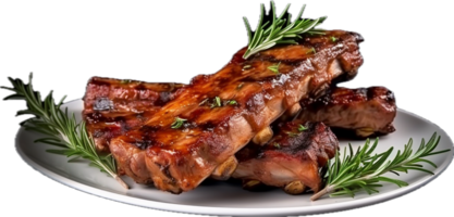 AI generated Grilled pork ribs png