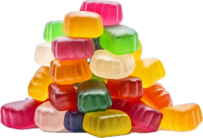 ai généré pile de coloré gelée des sucreries png