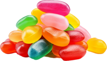 ai generato mucchio di colorato gelatina caramelle png