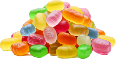 ai généré pile de coloré gelée des sucreries png