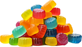 AI generated pile of colorful jelly candies png