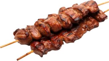 AI generated grilled pork meat on a stick png