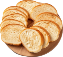 ai gegenereerd ronde toast van wit brood PNG