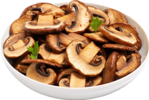 AI generated roasted sliced mushrooms png